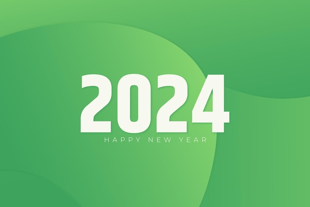 Disegno del banner del 2024 su uno sfondo astratto verde