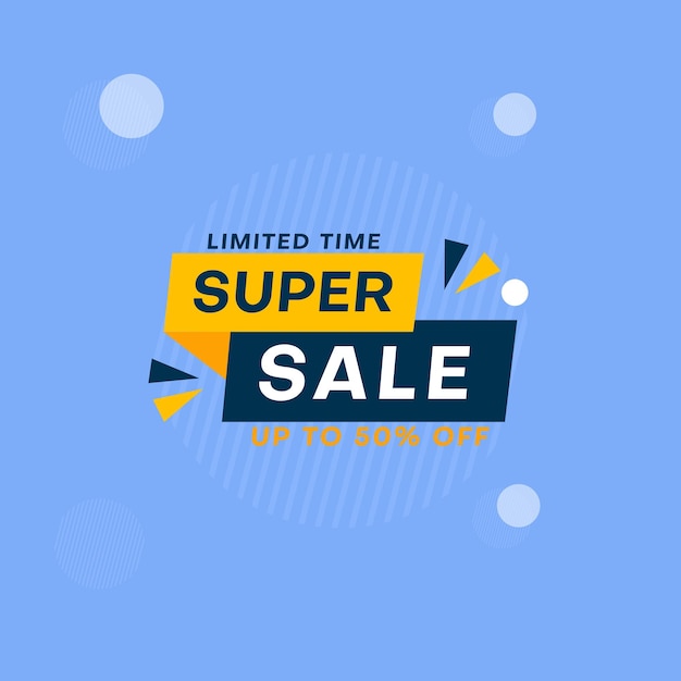 Disegno del banner vettoriale della super offerta di vendita