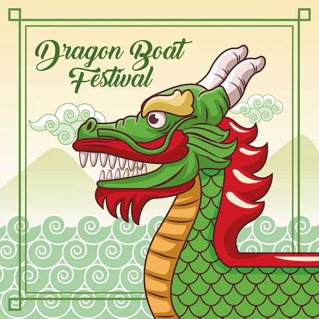 Disegno del fumetto del festival della barca del drago