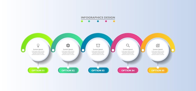 Disegno del gradiente del modello di infografica cerchio