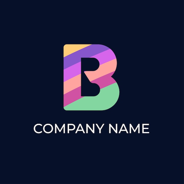 Disegno del logo a gradiente alfabetico b