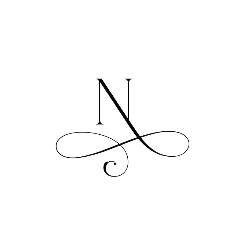 Vettore disegno del logo con la lettera n monogramma