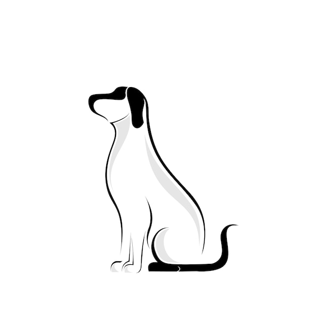 disegno del logo del cane di contorno dell'icona