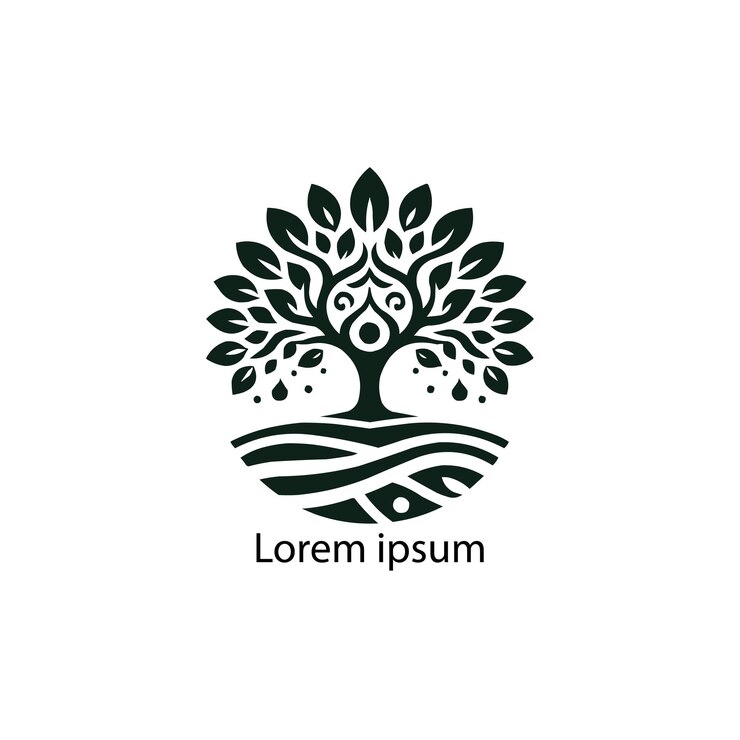 disegno del logo dell'albero dello yoga