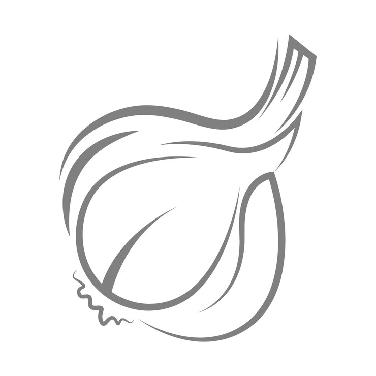 Vettore disegno del logo dell'icona dell'aglio