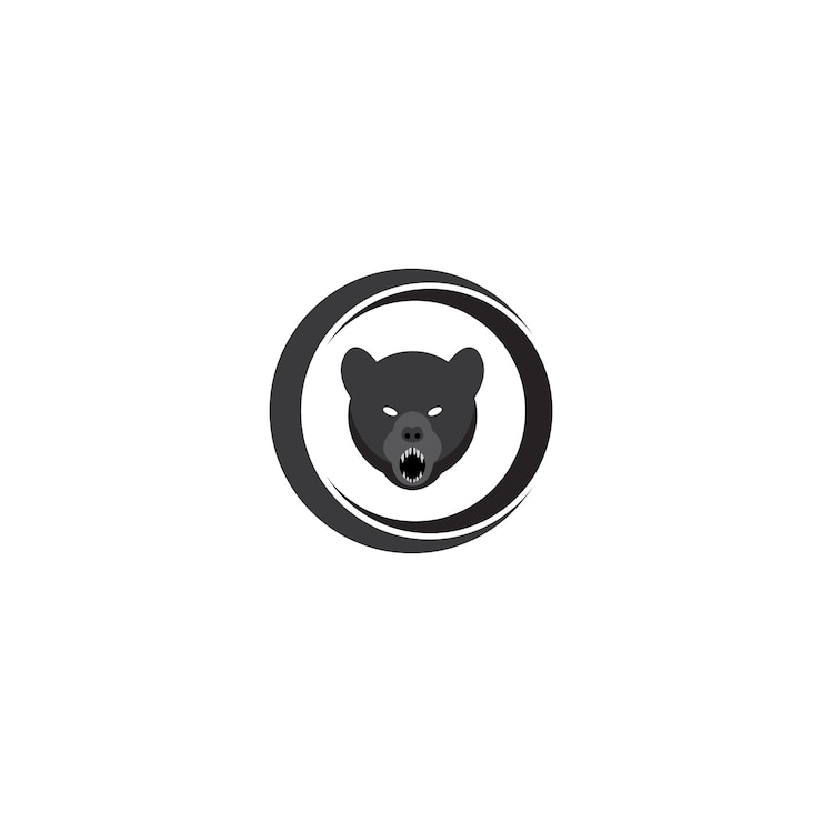 Vettore disegno del logo dell'illustrazione vettoriale dell'icona dell'orso