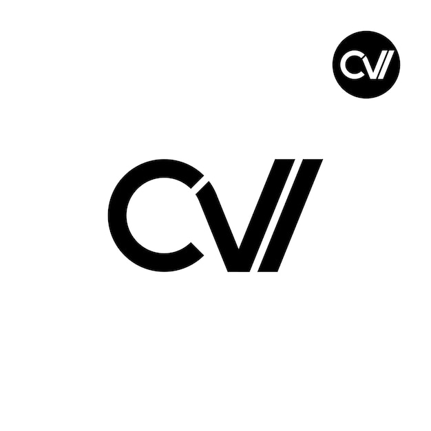 Disegno del logo della lettera CVI Monogram