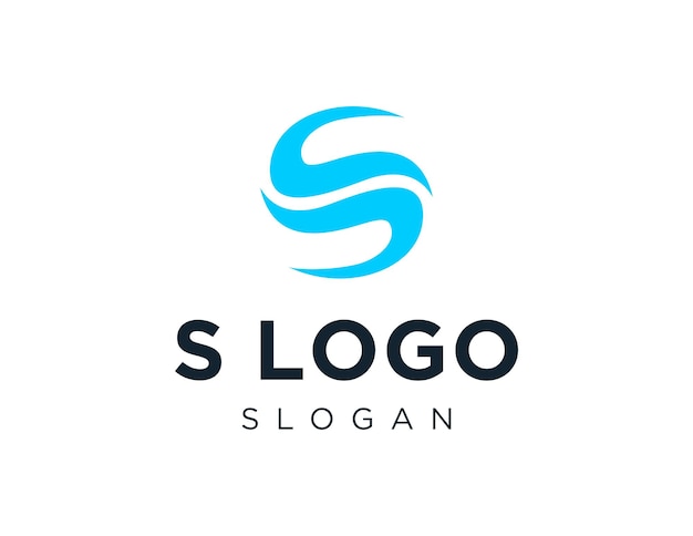 Disegno del logo della lettera S creato utilizzando l'applicazione Corel Draw 2018 con uno sfondo bianco