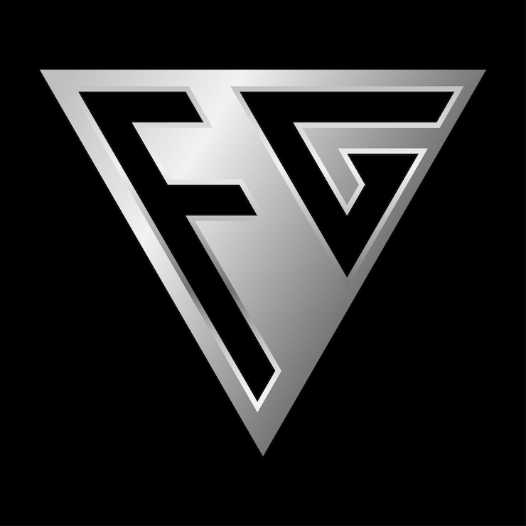 Vettore disegno del logo della lettera triangolare f e g