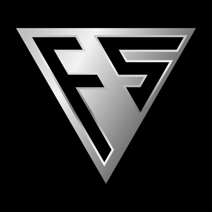 Vettore disegno del logo della lettera triangolare f e s