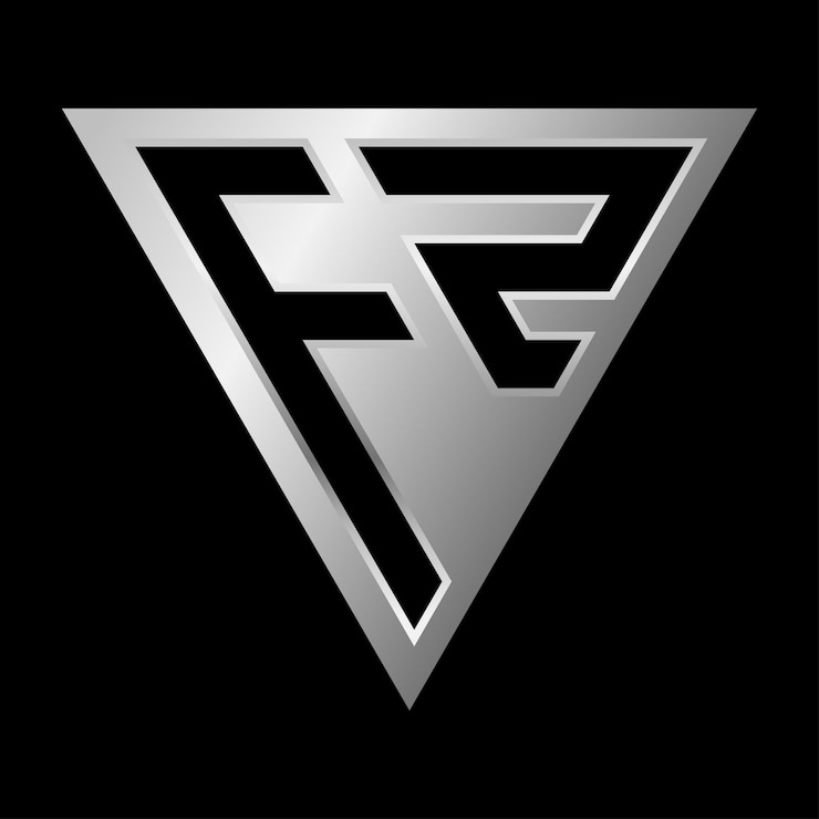 Vettore disegno del logo della lettera triangolare f e z
