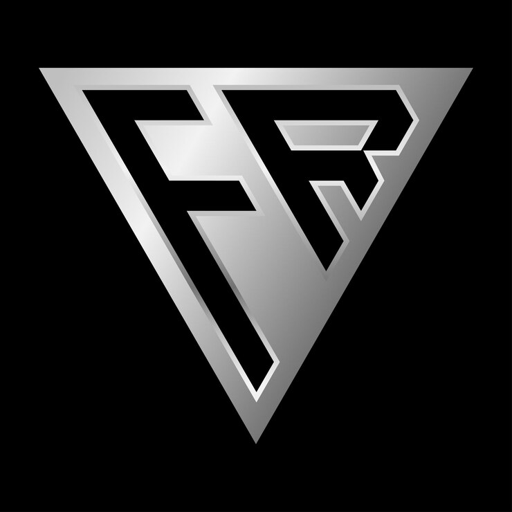 Vettore disegno del logo della lettera triangolare fr