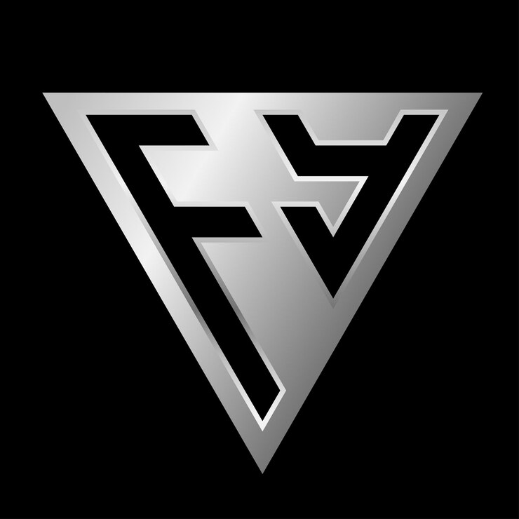 Vettore disegno del logo della lettera triangolare fy