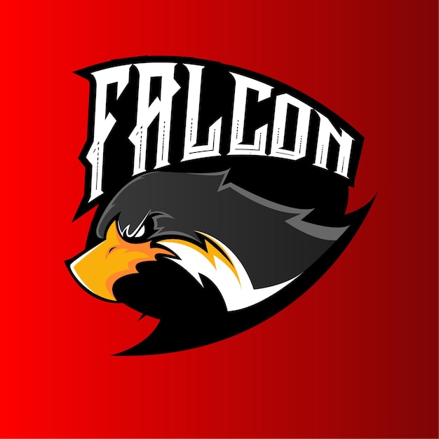 Disegno del logo della mascotte esport Black Falcon