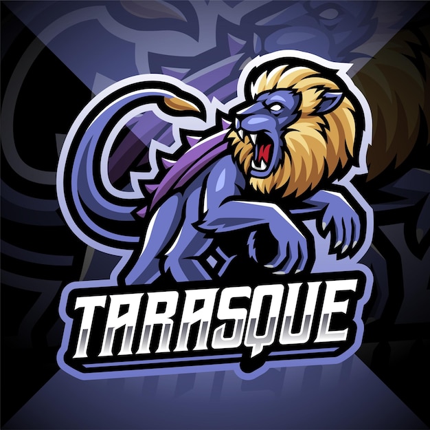 Disegno del logo della mascotte esport di Tarasque