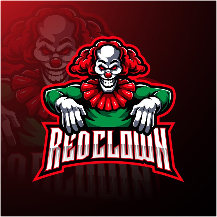 Disegno del logo mascotte sport Clown rosso