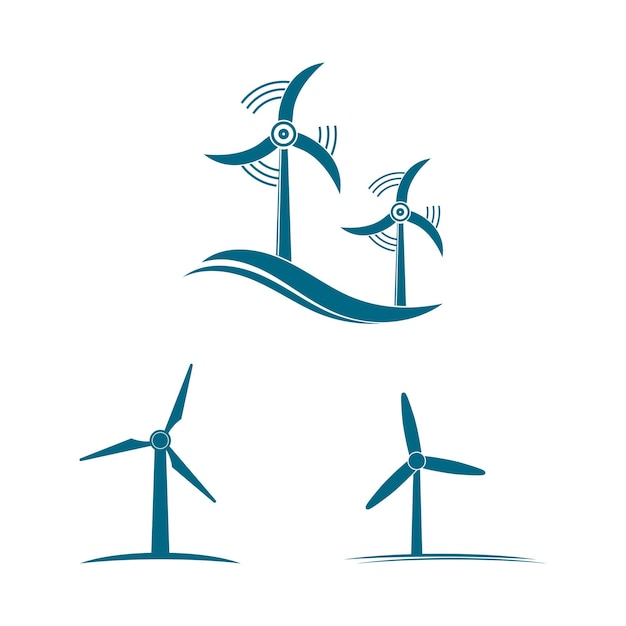Disegno del logo vettoriale e del simbolo della turbina eolica