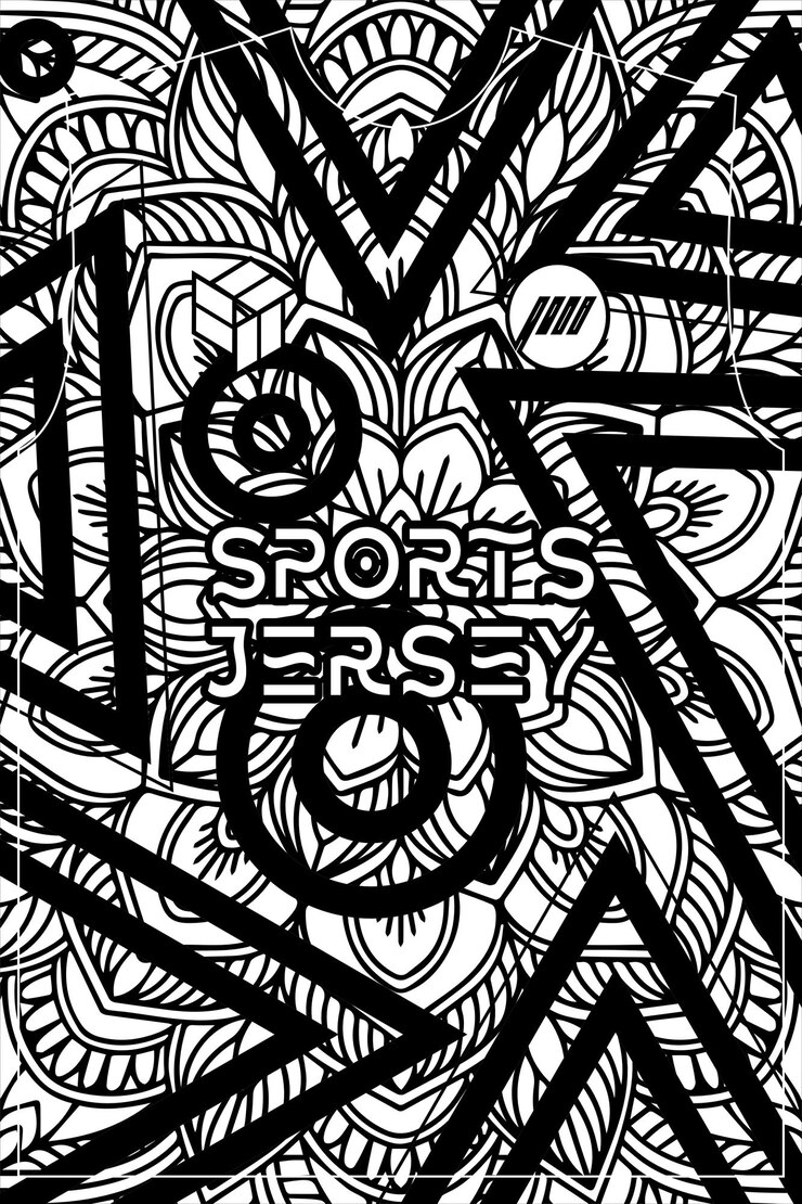 Vettore disegno del mandala sportivo di jersey