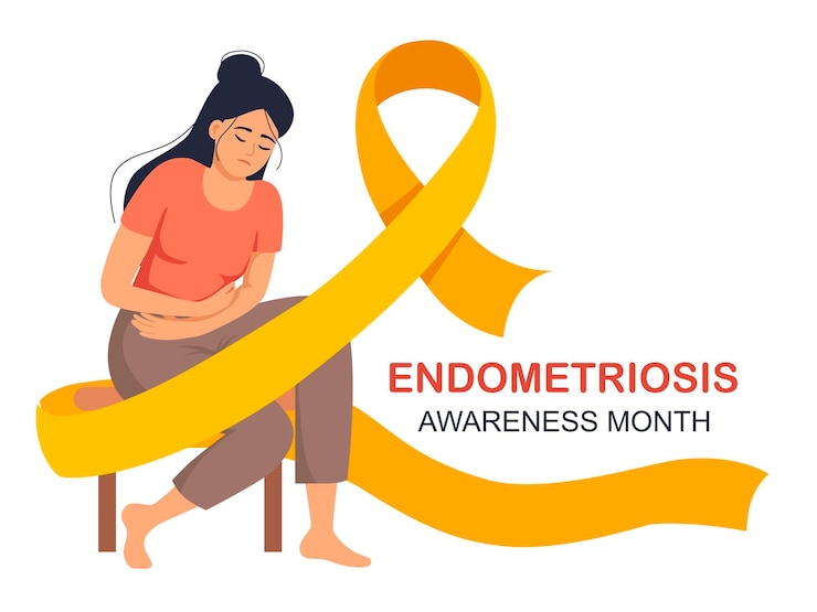 Disegno del manifesto del mese della consapevolezza dell'endometriosi