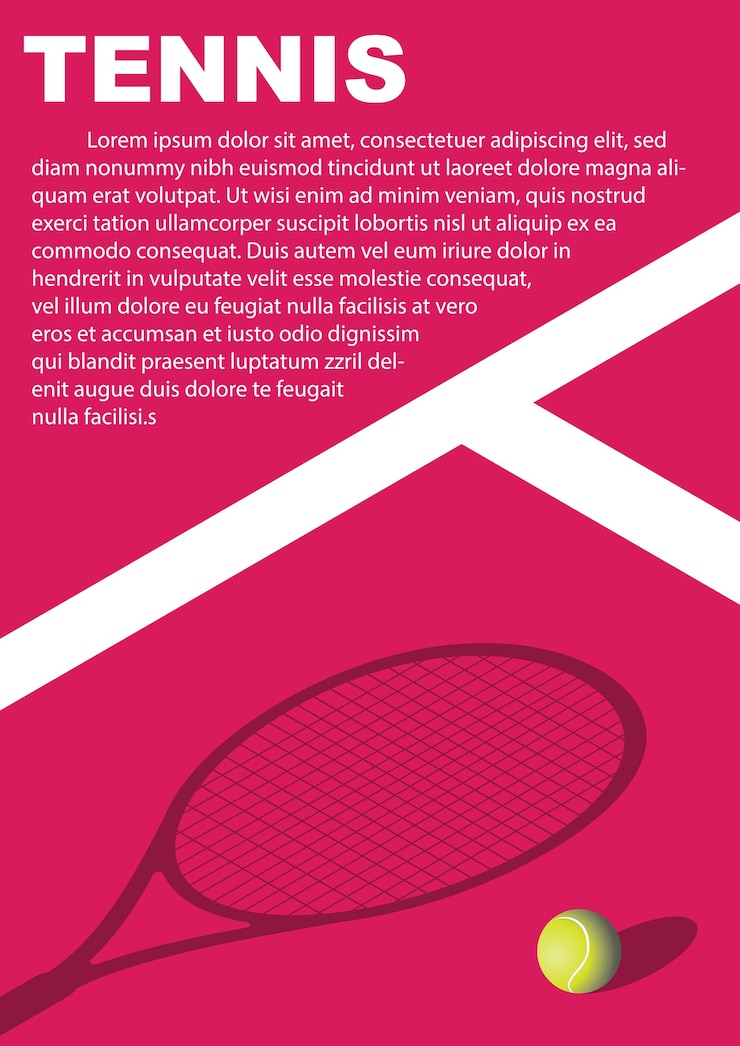 Vettore disegno del manifesto del torneo di tennis. modello vettoriale
