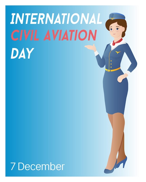 Disegno del manifesto della Giornata internazionale dell'aviazione civile Disegno dello sfondo del banner della carta poster EPS 10