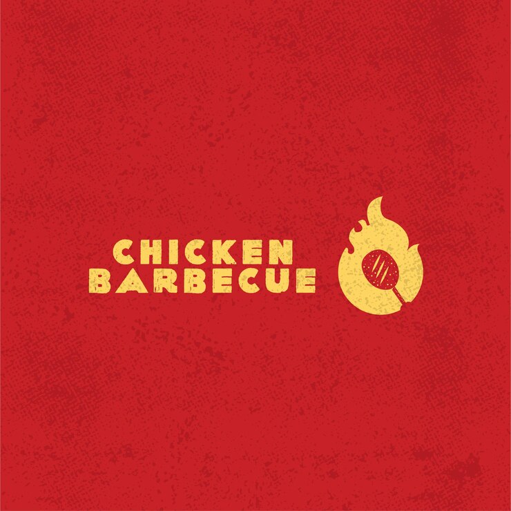Disegno del marchio del logo del barbecue di pollo