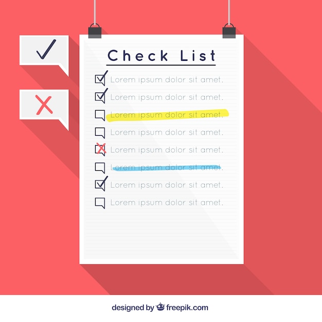 Disegno del modello Checklist