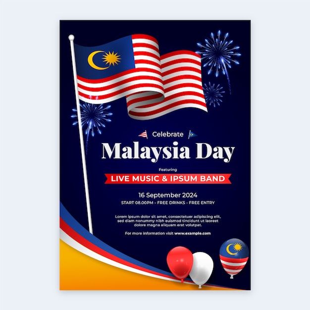 Disegno del modello del giorno della Malesia