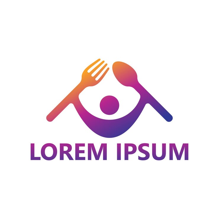 Disegno del modello del logo del cibo delle persone
