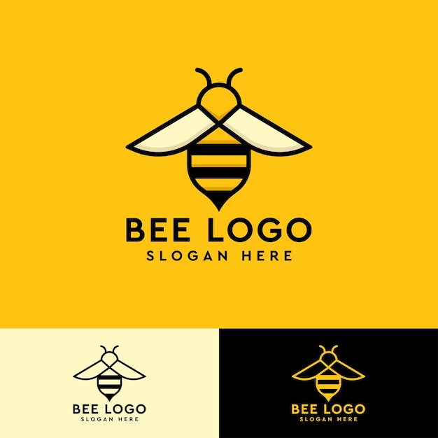 Disegno del modello del logo delle api del miele