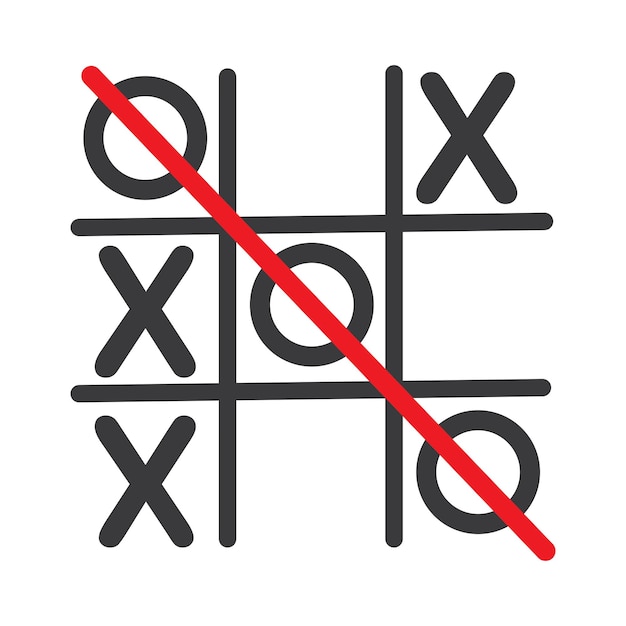 Disegno del modello dell'icona dell'illustrazione di vettore del gioco di Tic Tac Toe