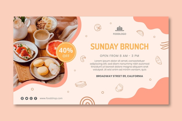 Disegno del modello di banner per il brunch