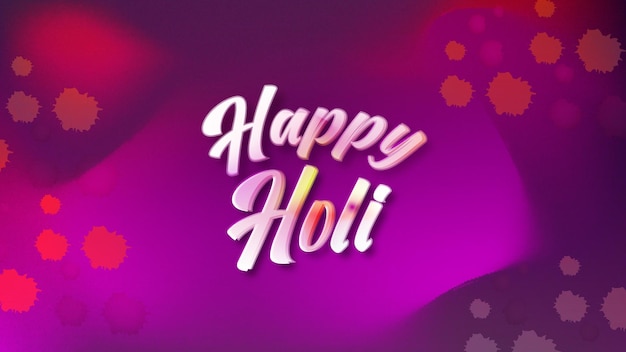 Disegno del modello di carta felice holi grettings con sfondo colorato