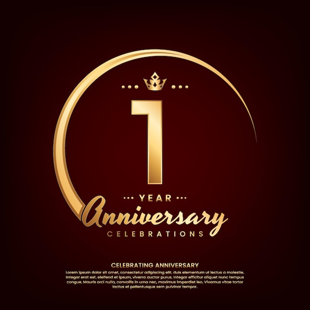 Disegno del modello di celebrazione dell'anniversario di 1 anno