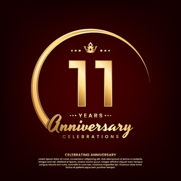 Disegno del modello di celebrazione dell'anniversario di 11 anni