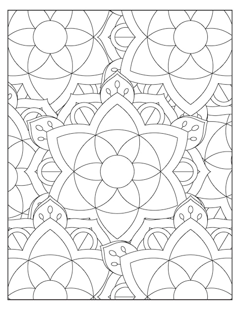 Disegno del modello di colorazione della mandala dei fiori