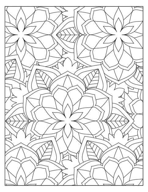 Disegno del modello di colorazione della mandala dei fiori