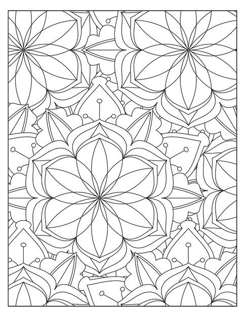 Disegno del modello di colorazione della mandala dei fiori