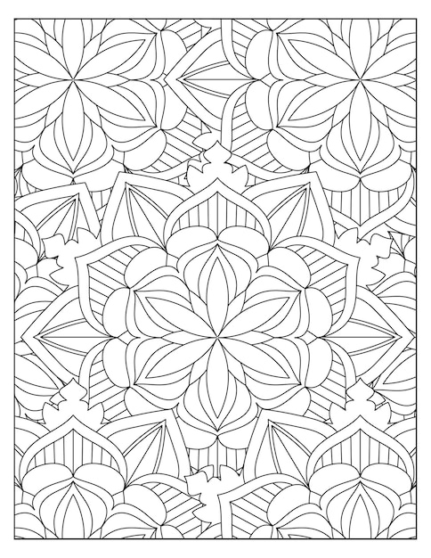 Disegno del modello di colorazione della mandala dei fiori