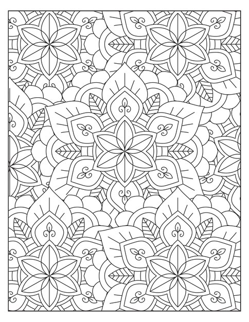 Disegno del modello di colorazione della mandala dei fiori