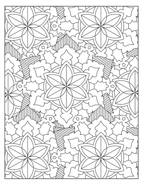 Disegno del modello di colorazione della mandala dei fiori