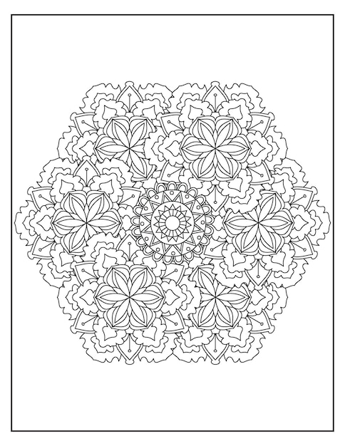Disegno del modello di colorazione della mandala dei fiori