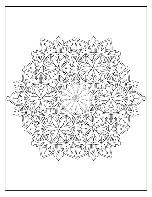 Disegno del modello di colorazione della mandala dei fiori