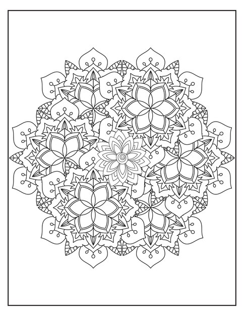 Disegno del modello di colorazione della mandala dei fiori