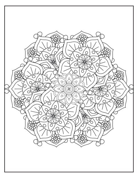 Disegno del modello di colorazione della mandala dei fiori