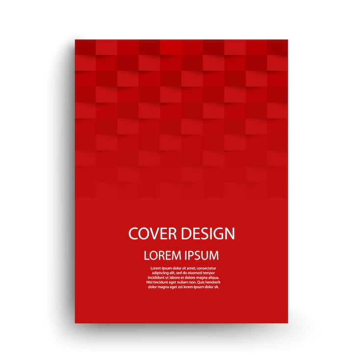 Disegno del modello di copertina rossa con forme geometriche