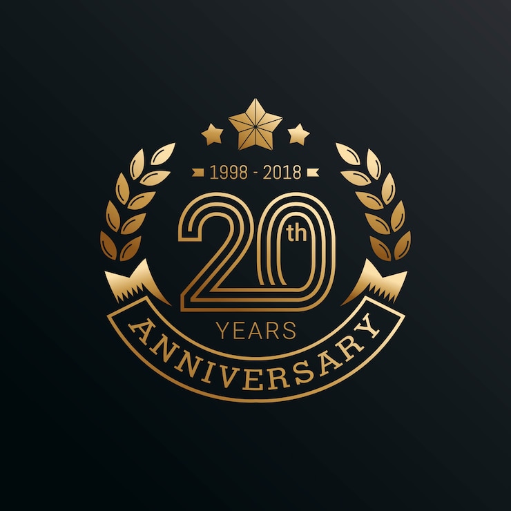 Vettore disegno del modello di emblemi di anniversario