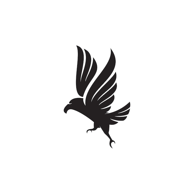 Disegno del modello di logo della siluetta dell'aquila