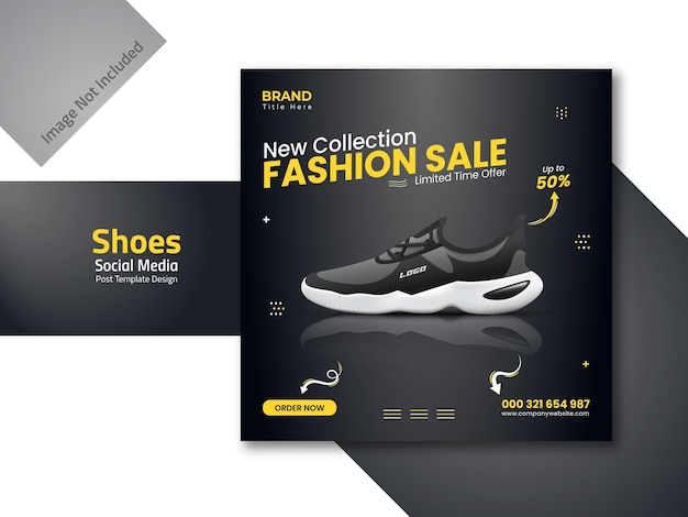 Disegno del modello di post sui social media di scarpe
