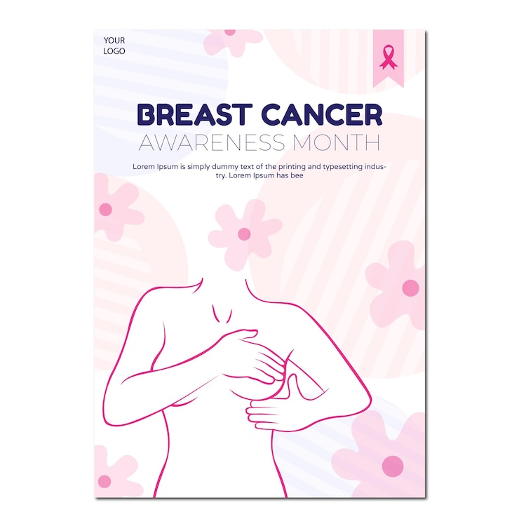disegno del modello di volantino per il cancro al seno